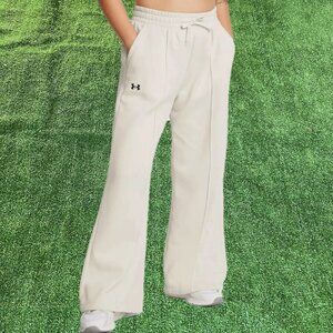 Under Armour Wide Leg Rival Fleece Textured Ivory Sweatpants Plus Size 2XL NWT